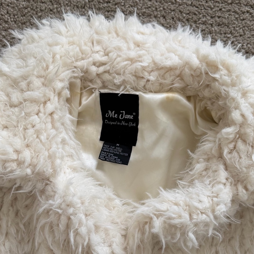 Me Jane Fluffy Cream Fur Jacket - Picture 4 of 8